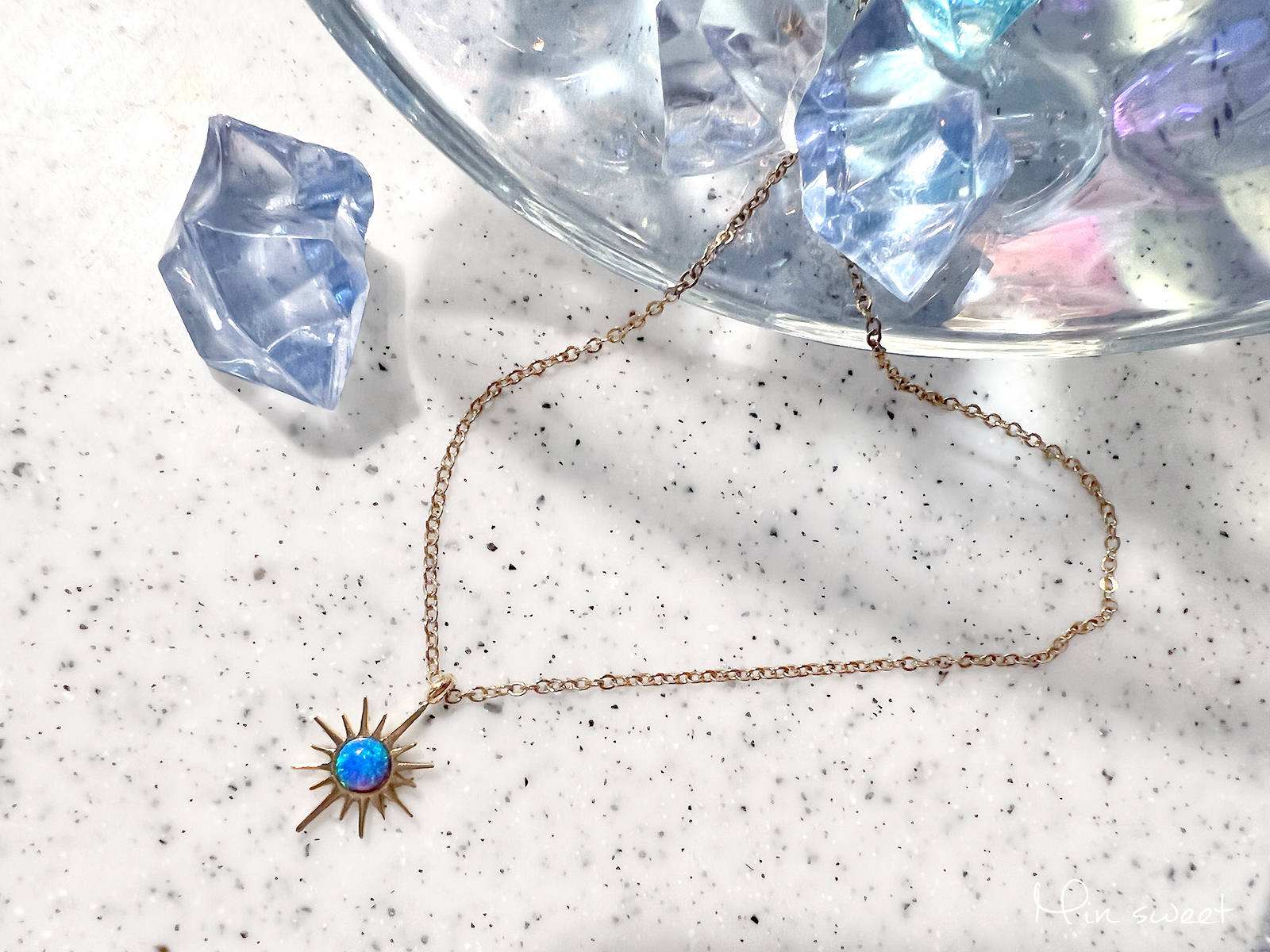 夏肌にキラリ IRIE BEACH【#lufine】sunrise opal necklace | min